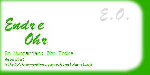 endre ohr business card